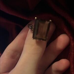 Smoky Quartz-Style Brown Gemstone Ring - Women Jewelry